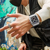 聚利时2026新款 运动大表盘日历夜光多功能石英防水男表 手表男款