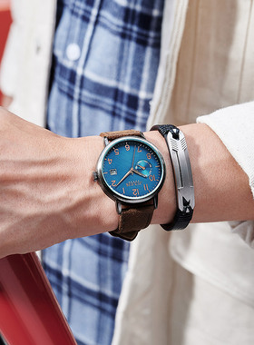 聚利时时尚运动多功能星期日期男表休闲防水石英学生手表JAH125