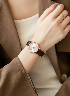 聚利时手表女小众轻奢高级感2025新款复古防水女士石英表生日礼物