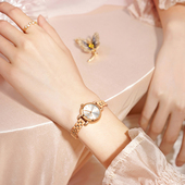 聚利时手表女简约气质轻奢高级感女表ins风镶钻小巧钢带石英表