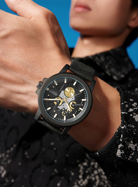 聚利时男士手表正品小众运动休闲镂空夜光多功能学生男表JAH147