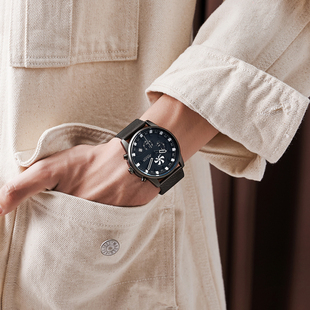 简约学生石英男士 时尚 腕表多功能防水男表 手表男款 聚利时正品