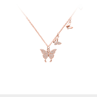 Julius 小众设计清冷感锁骨链高级感配饰 聚利时小福蝶项链女款