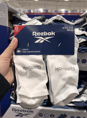 山姆代 购锐步Reebok男士女士袜子5A抗菌吸湿舒爽抑菌消臭6双装