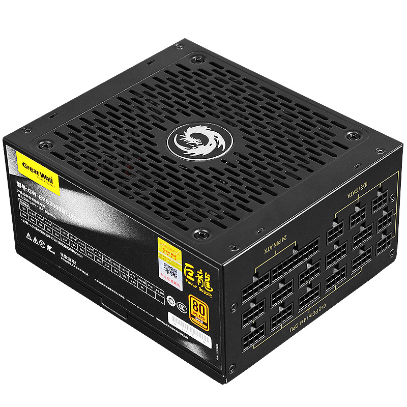 长城巨龙1000/1250/1650/2000w atx金牌全模组台式机电脑电源静音