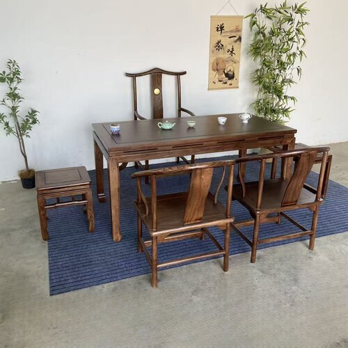 新中式实木茶桌干泡台简约办公桌
