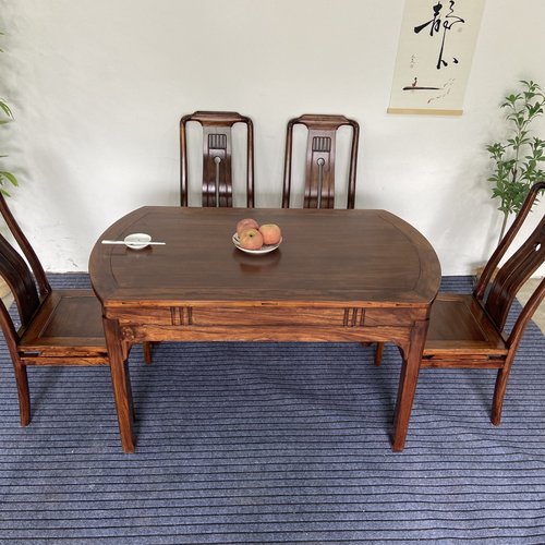 方桌圆桌榆木中式简约餐桌可折叠