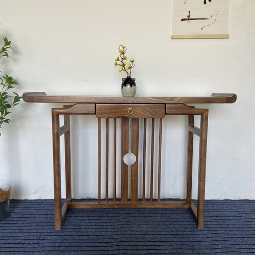 1米长实木带抽屉入户新中式玄关