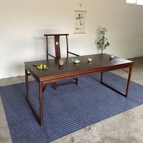 北榆木实木新中式茶桌书桌椅组合