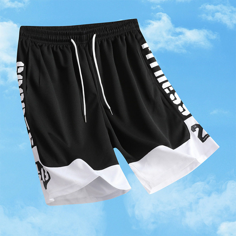 美式篮球短裤男士夏季冰丝薄款加肥加大休闲中裤运动宽松五分裤子
