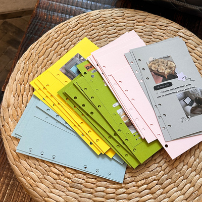 PVC活页本替芯 彩色活页替换纸 手账本少女手帐a6迷你随身本活页夹本记事本日记本小本子记事本笔记本学生