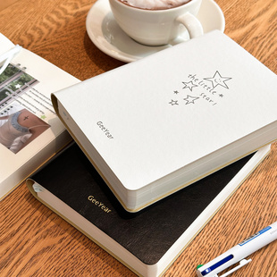 B6星星空白本加厚砖本allinone软皮面笔记本子文艺大学生简约加厚