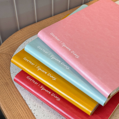 方形手账本 软皮新款正方形笔记本子空白绘画本方格网格手帐本小