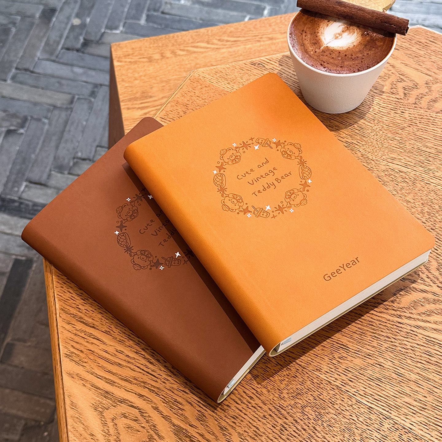 小熊花环横线本 美拉德风A5横线软皮本 记事本日记本笔记本本子手账本读书笔记阅读摘抄复古本 送书衣,文具电教/文化用品/商务用品,笔记本/记事本,淘宝优惠券,粉丝福利购,淘宝优惠卷