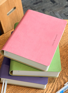 B6空白本加厚砖本allinone软皮面笔记本子文艺大学生简约加厚摘抄记事本绘画手绘图画插画白纸ins风日记本