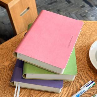 B6空白本加厚砖本allinone软皮面笔记本子文艺大学生简约加厚摘抄记事本绘画手绘图画插画白纸ins风日记本