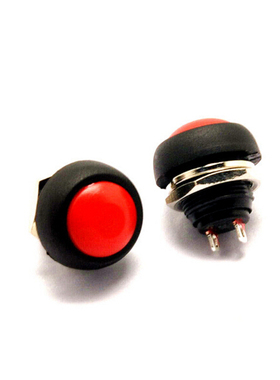 小型按钮开关 防水开关 自复位 PBS-33B 12MM红色 无锁开关