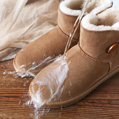 大码 真牛皮一粒扣加厚绒保暖东北棉鞋 防水短筒34码 雪地靴女款 41码