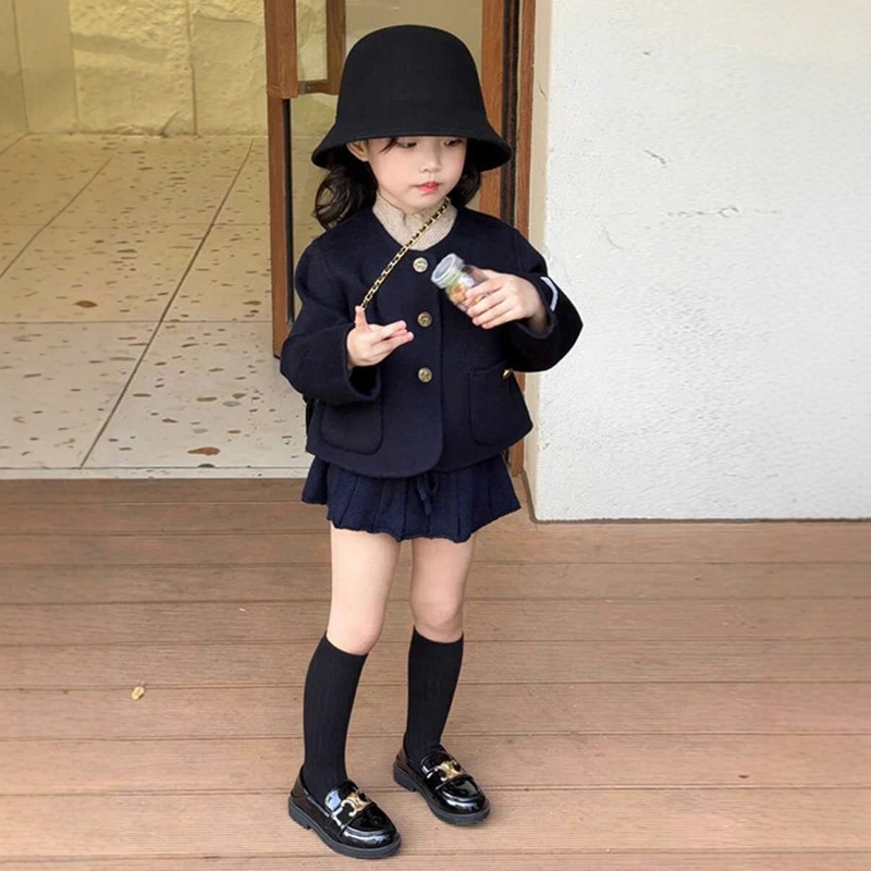 法国Uamtor女童夹棉针织半裙套装