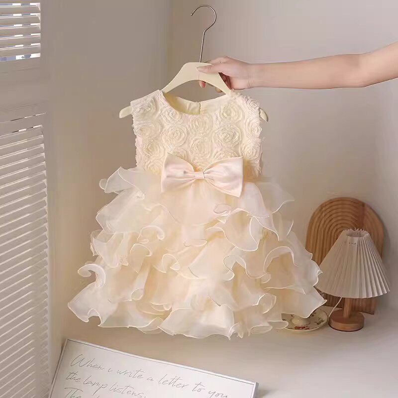 法国Uamtor2026年夏装新款女童公主裙周岁礼服蓬蓬纱裙生日连衣裙