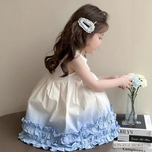 洋气公主裙夏棉布裙 背心裙薄款 法国Uamtor女童夏季 连衣裙2026新款