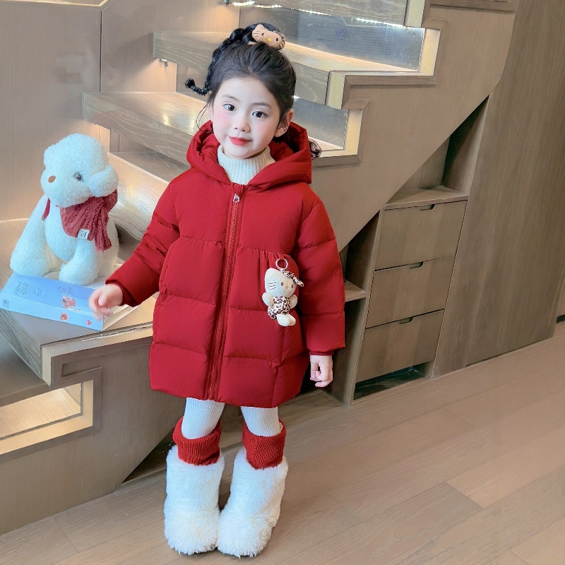 法国Uamtor女童白鸭绒中长羽绒服