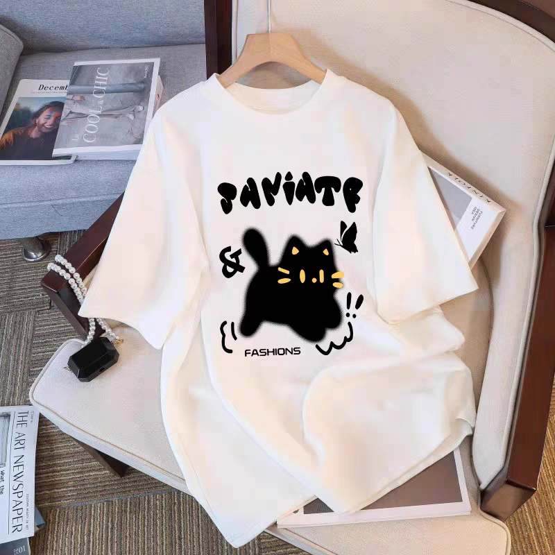 女童韩系猫咪短袖t恤夏季2025新款中大儿童卡通纯棉半袖上衣服,童装/婴儿装/亲子装,T恤,淘宝优惠券,粉丝福利购,淘宝优惠卷