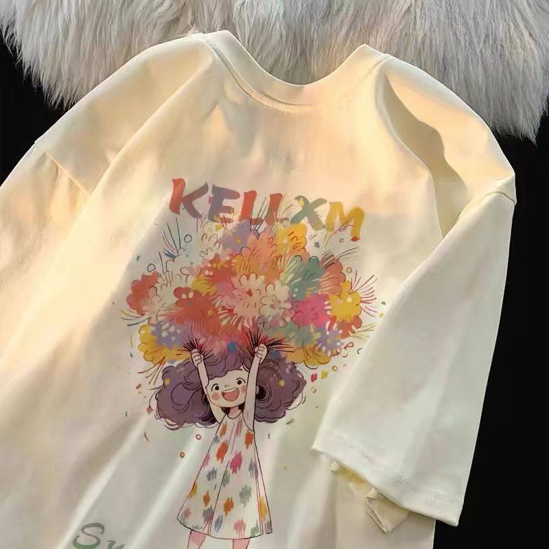 纯棉童装夏季新款卡通印花短袖t恤女童印花上衣中大童宽松打底衫,童装/婴儿装/亲子装,T恤,淘宝优惠券,粉丝福利购,淘宝优惠卷