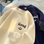 女童简约圆领卫衣字母打底衫 上衣ins 宽松洋气纯棉百搭加绒儿童装