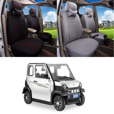 定做大阳巧客S2电动四轮车汽车座套坐垫套全包围亚麻布艺四季通用