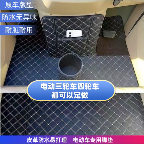 盛昊金彭海宝专车专用脚垫电动三轮车脚踏垫加厚防水防滑皮革脚垫