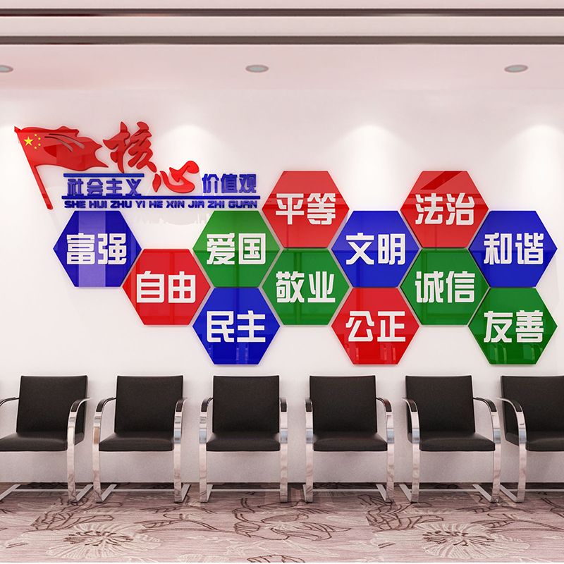 学校会议室办公室装饰党建文化墙社会主义核心价值观墙贴教室布置