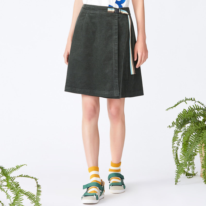 飞鸟和新酒秋秋季女装新款纯色短裙灯芯绒织带A字短裙休闲半身裙在类目 女装/女士精品, 半身裙中 - 来自Buy2taobao.com提供专业的淘宝代购服务