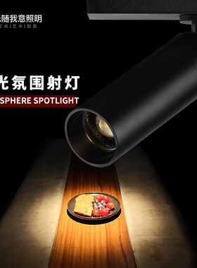 导轨道射灯LED明装吸顶商用餐饮桌酒吧防眩光照明氛围聚光cob射灯