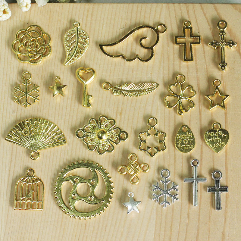 1个价超迷你金色古银挂件手工DIY