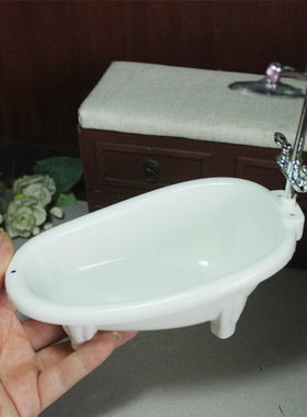 白色浴缸莲蓬头 超小迷你 12分BJD娃娃用OB11家具GSC娃屋粘土人