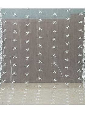 3元1米 宽约31cm白色网纱对称刺绣花朵花边 古风手工DIY娃衣BJD