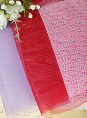 1.5元2米 红色粉紫色色网纱网布 宽16-21cm玩偶裙子手工DIY BJD娃