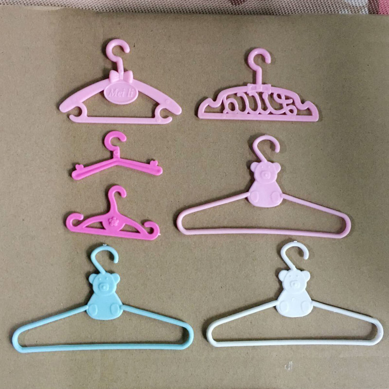 1元2-6个衣架 BJD娃娃用配件46分 迷你道具粉色大小2种小布兵人OB