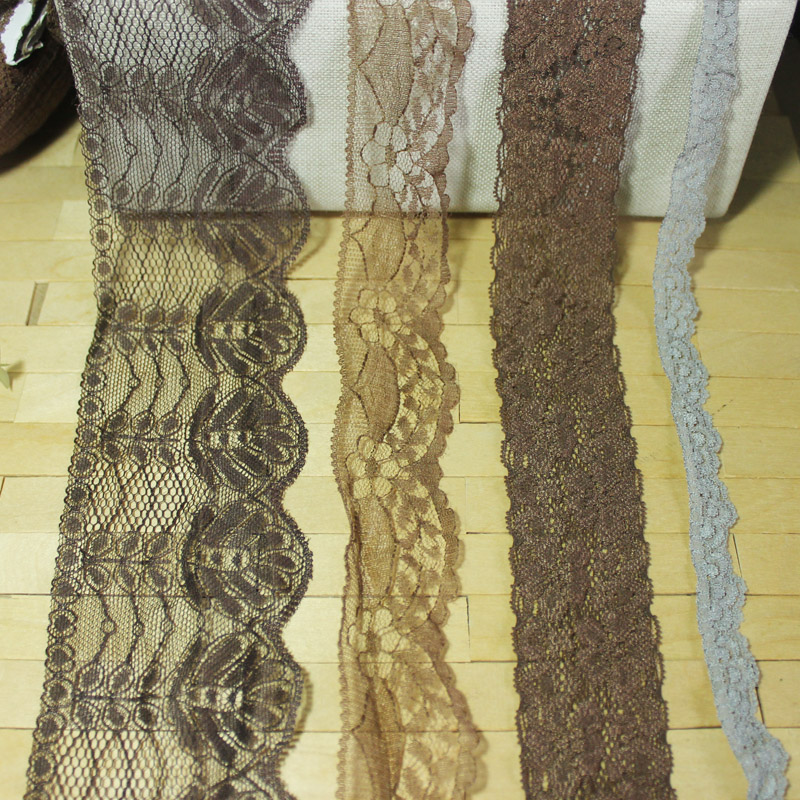 1元2米褐色深咖啡灰色蕾丝