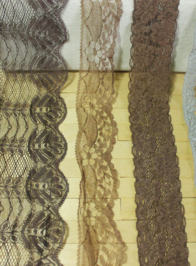 1元2米 褐色 深咖啡灰色蕾丝弹力汉服唐装织带花边民族古风娃BJD