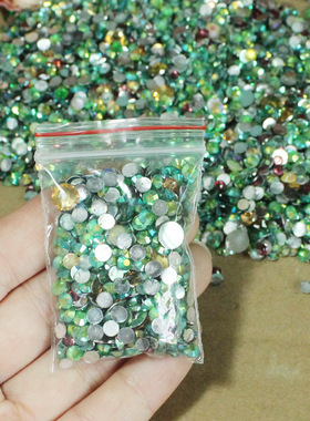 1元1包 闪亮七彩幻彩偏绿色系贴钻 钻饰 BJD娃衣 饰品 手机美容