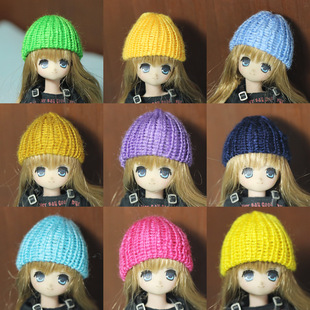 9色毛线帽子 娃娃OB27玩偶 AZONE 道具迷你桃子兵人 OB21小头6分