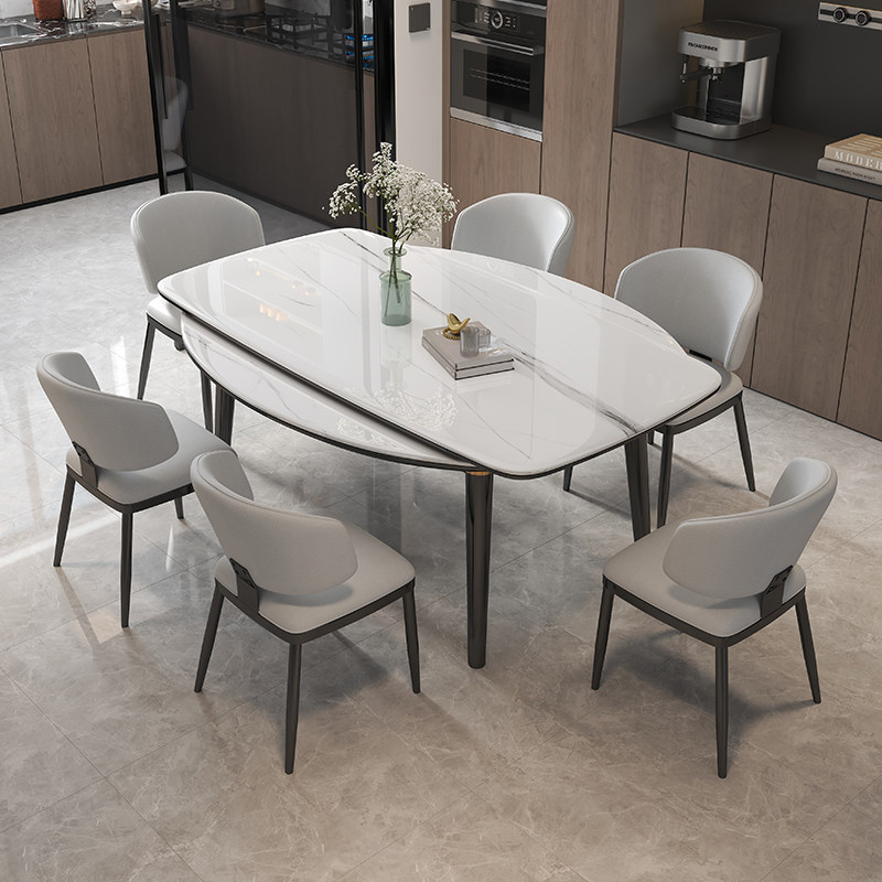 高端超晶石餐桌椅意式家用小户型伸缩饭桌方圆两用奢石饭桌岩板桌,住宅家具,大理石餐桌,淘宝优惠券,粉丝福利购,淘宝优惠卷