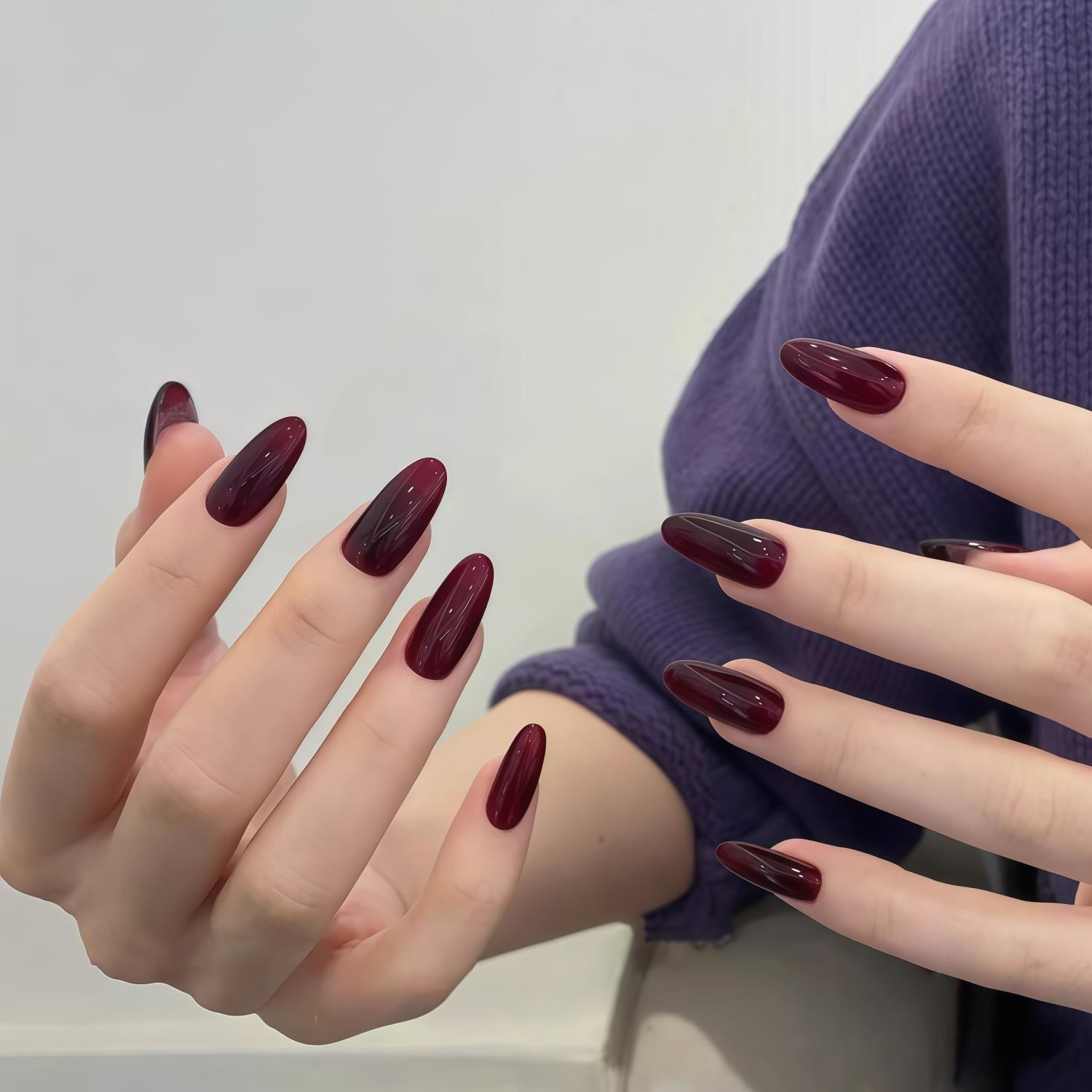 欧美高级轻奢新娘显白牛血红手工穿戴甲纯手工冰透红美甲孕妇新娘,彩妆/香水/美妆工具,穿戴甲/甲片,淘宝优惠券,粉丝福利购,淘宝优惠卷