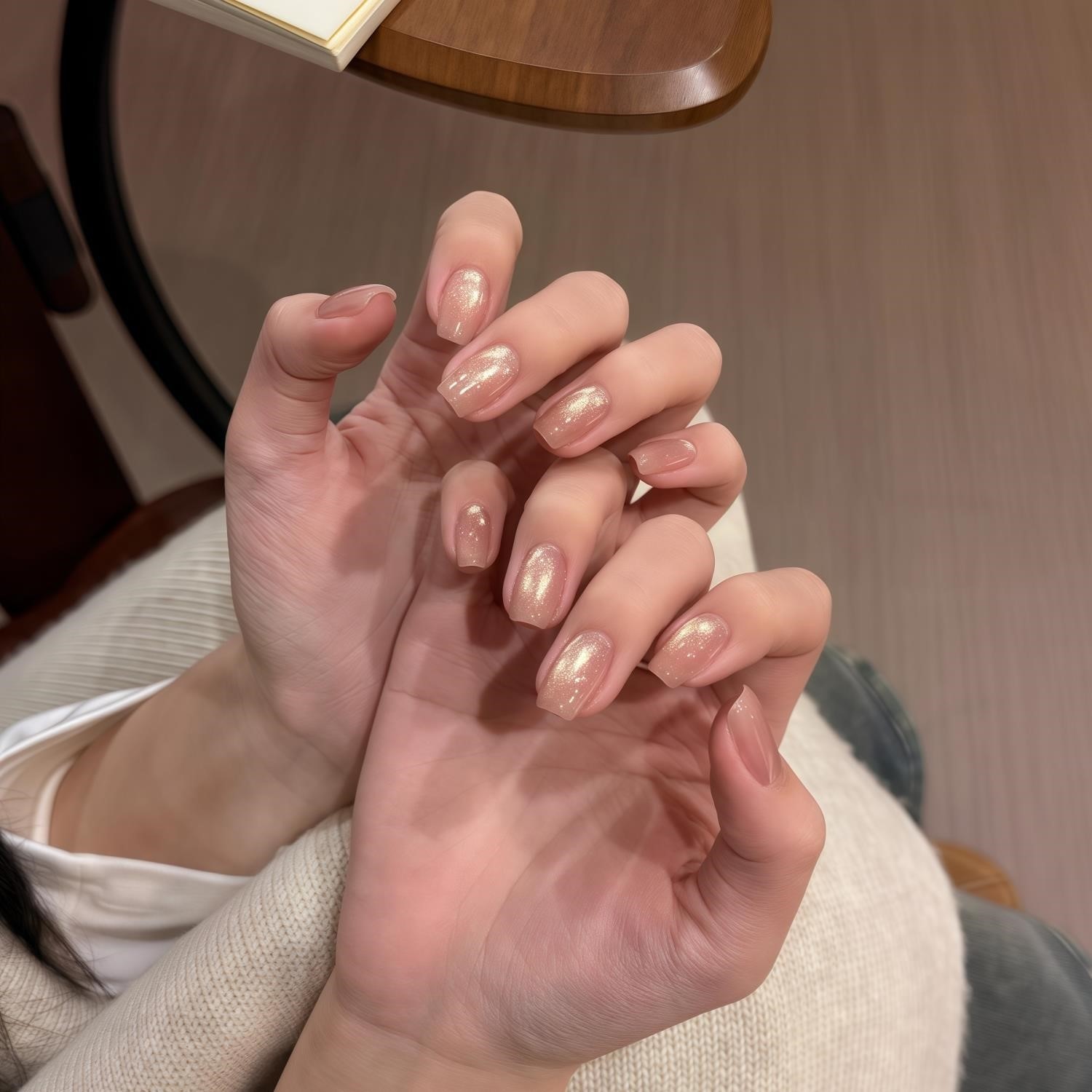 手工秋冬显白金灿灿发财金色玻璃珠猫眼美甲穿戴甲短款2026高级感,彩妆/香水/美妆工具,穿戴甲/甲片,淘宝优惠券,粉丝福利购,淘宝优惠卷