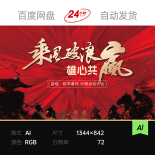 红色军令状誓师冲刺业绩动员大会战场主视觉kv活动画面背景板素材