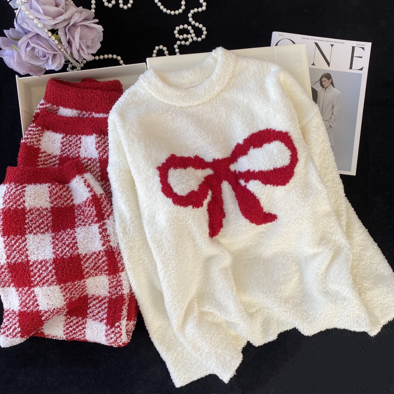 秋冬新款加厚软糯保暖家居服套装