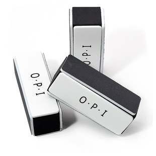 正品opi抛光修甲型灰色四面指甲锉黑白文玩擦银美甲金属打磨抛光