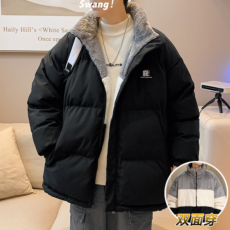 X707P100148港风棉衣男冬季两面穿加厚羊羔毛绒面包服外套，男装棉衣，星座704（原B229）